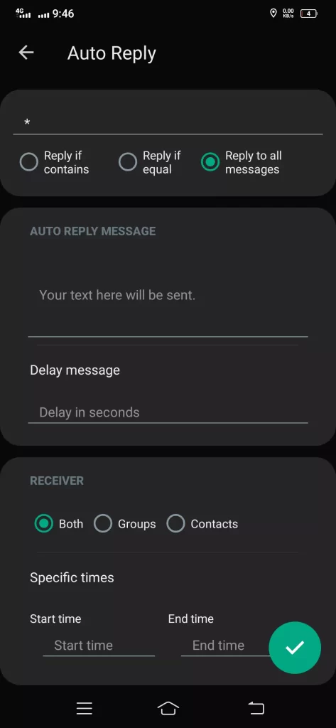 auto reply messages