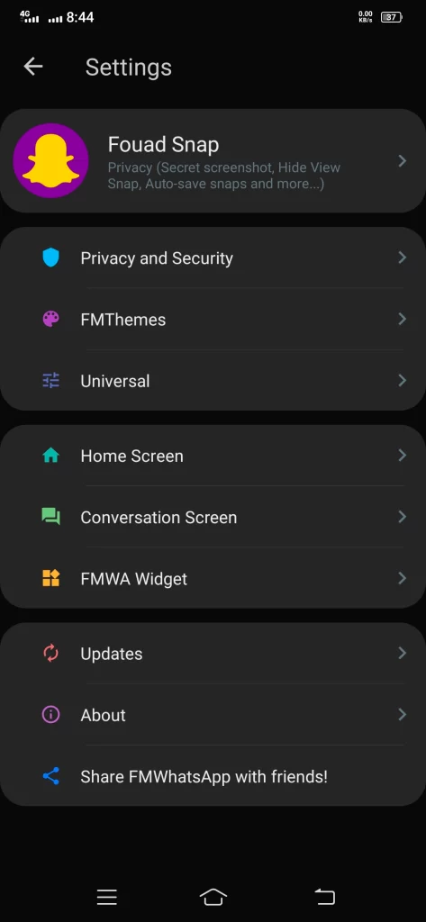 Options for Customization of FmWhatsapp_Download