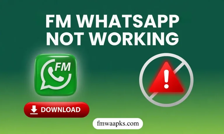 FM WhatsApp not working error screen on Android smartphone
